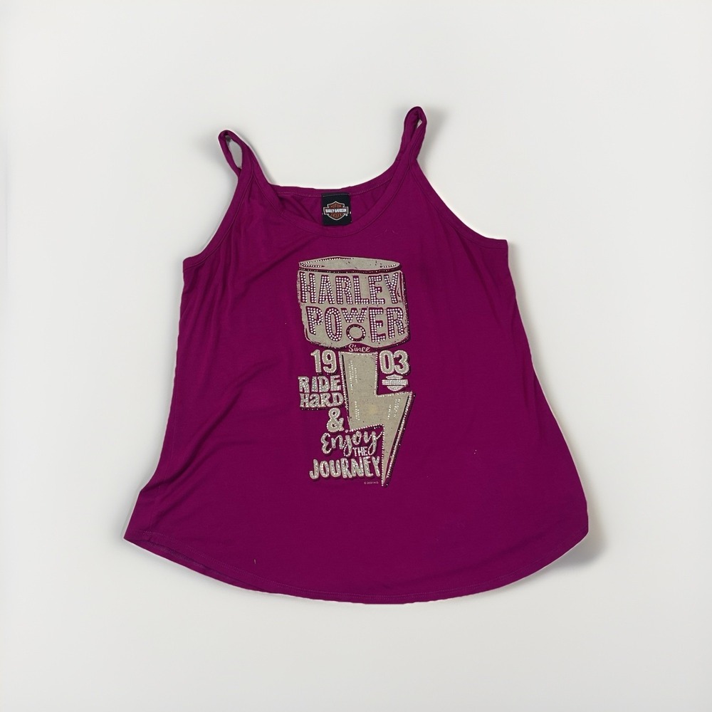 HARLEY DAVIDSON M/LWOMENS TANK TOP BLING RHINESTONE "Power" Tank Top